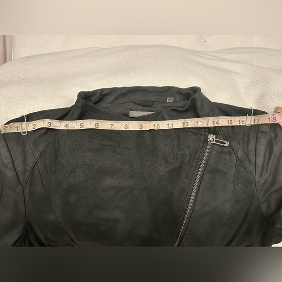 Vince Cowl Neck Asymmetrical Paper Thin Leather Jacket - Picture 10 of 10